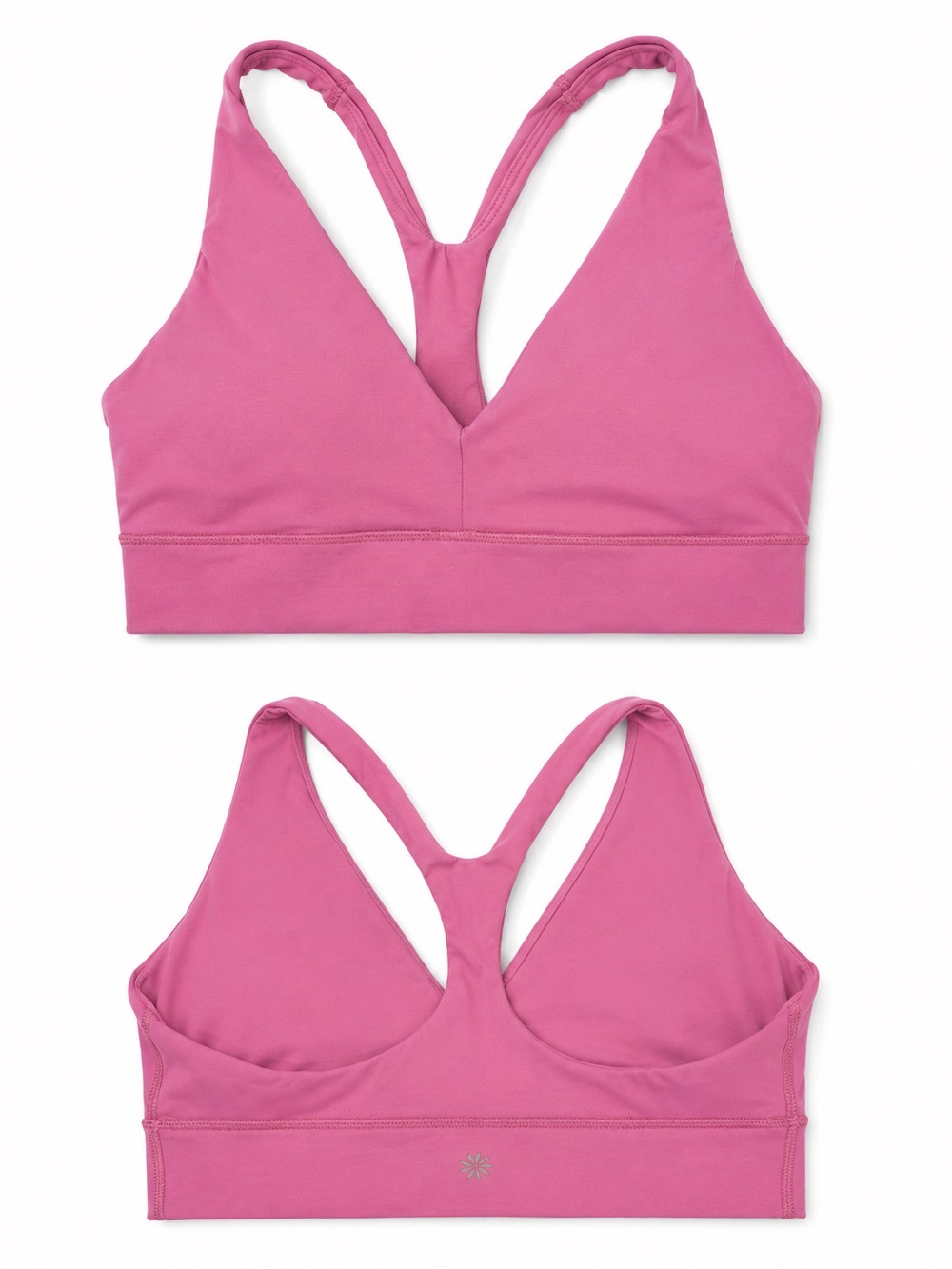 Athleta V-Neck Transcend Longline Bra - Peonies Color